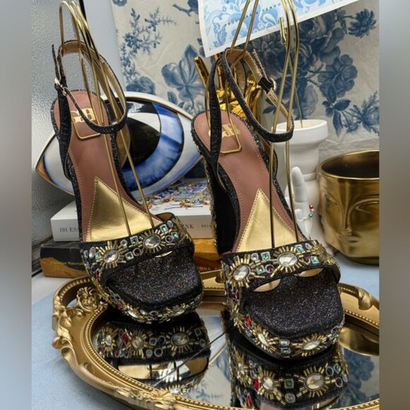 🆕 GB GIANNI BINI 🧿 NWOB Enchant-Ment Bead Embellished Platform Sandals, Sz 8M - Picture 5 of 14